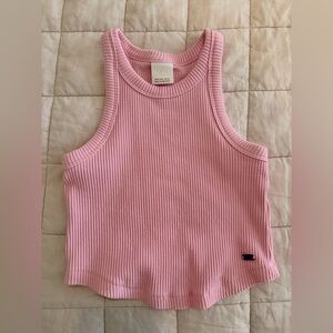 ZARA - Size 9-10 - Light Pink Ribbed Cropped Tank